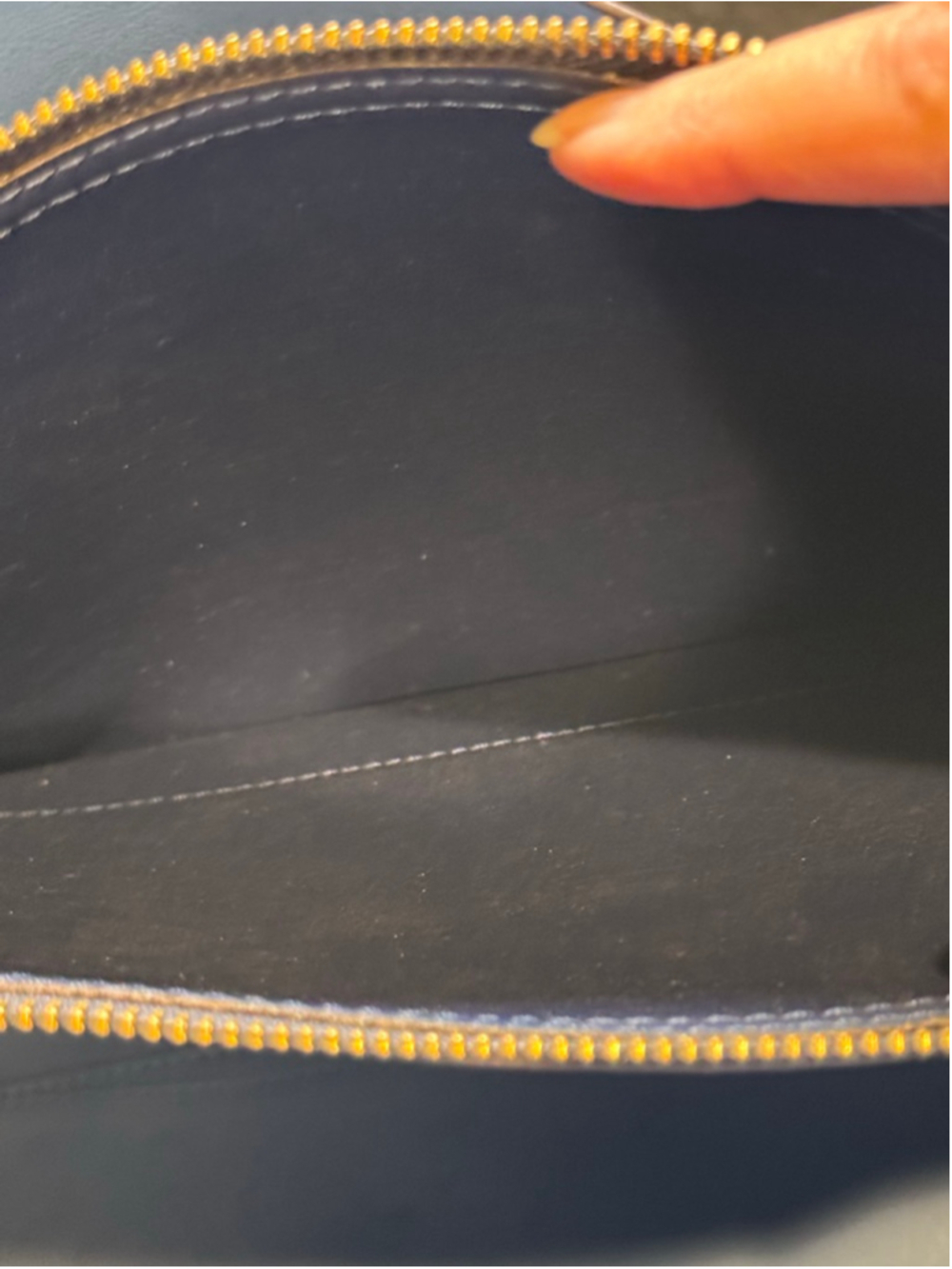 Women's Kate Spade Navy Blue Leather Tote Bag - Picture 8 of 12